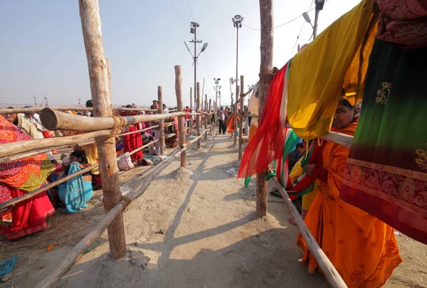 Foule Festival Kumbh Mela Grand Rassemblement Religieux Monde Allahabad Uttar — Photo