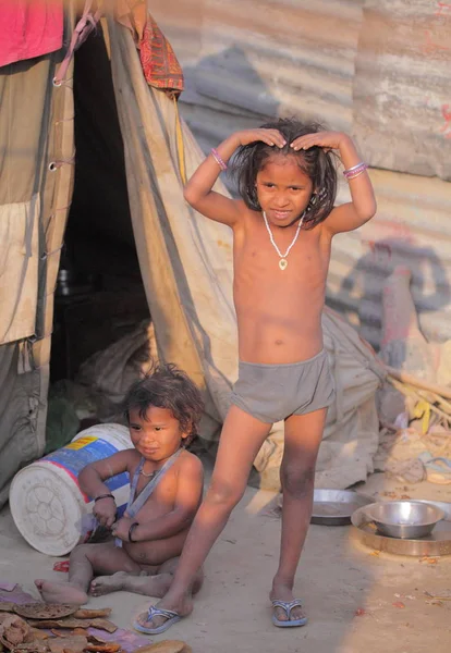 Arme Onbekende Kinderen India — Stockfoto