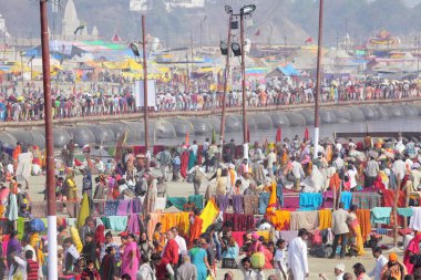 insanlar Kumbh Mela Festival, dünyanın en büyük dini toplama, Allahabad, Uttar Pradesh, Hindistan.
