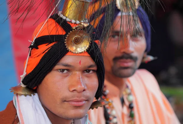 Miejscowych Mężczyzn Kumbh Mela Festival Świecie Największym Religijne Gromadzenie Allahabad — Zdjęcie stockowe