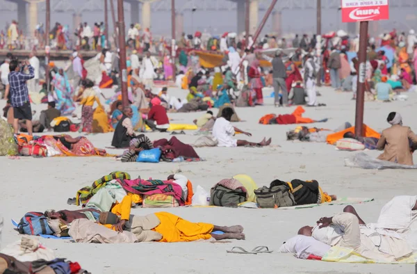 insanlar Kumbh Mela Festival, dünyanın en büyük dini toplama, Allahabad, Uttar Pradesh, Hindistan.