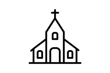 Kilise binası, vektör, piksel mükemmel, illüstratör dosyası