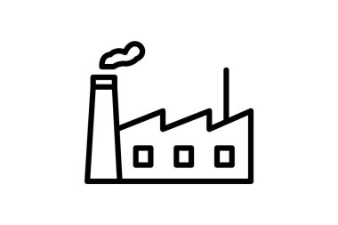 Fabrika Binası, vektör, piksel mükemmel, illüstratör dosyası