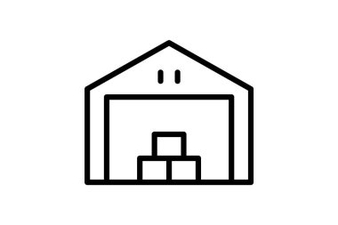 Depo binası, vektör, piksel mükemmel, illüstratör dosyası