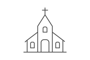 Kilise binası, vektör, piksel mükemmel, illüstratör dosyası