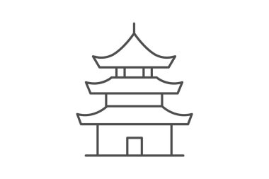 Pagoda Binası, vektör, piksel mükemmel, illüstratör dosyası