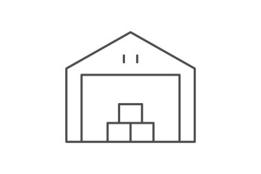 Depo binası, vektör, piksel mükemmel, illüstratör dosyası