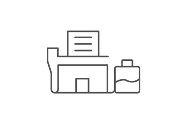 Gazete Ofisi, vektör, piksel mükemmel, illüstratör dosyası