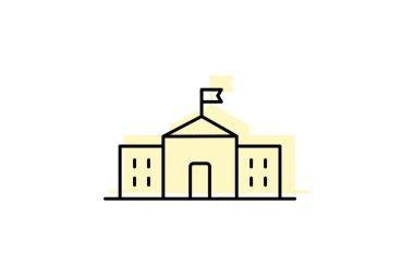Üniversite Binası, vektör, piksel mükemmel, illüstratör dosyası