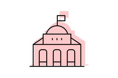 Belediye Binası, vektör, piksel mükemmel, illüstratör dosyası