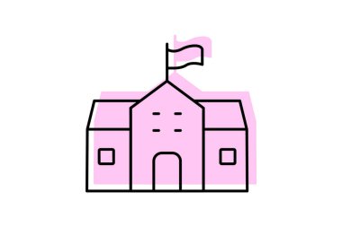 Gençlik Merkezi, vektör, piksel mükemmel, illüstratör dosyası