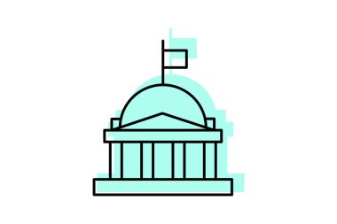 Yüksek Mahkeme Binası, vektör, piksel mükemmel, illüstratör dosyası