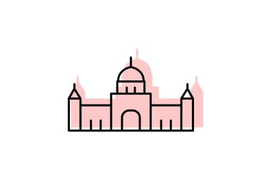 Saray Binası, vektör, piksel mükemmel, illüstratör dosyası