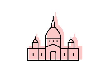 Katedral Binası, vektör, piksel mükemmel, illüstratör dosyası