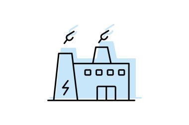 Güç İstasyonu Binası, vektör, piksel mükemmel, illüstratör dosyası