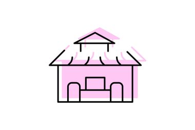 Ticaret Fuarı Binası, vektör, piksel mükemmel, illüstratör dosyası