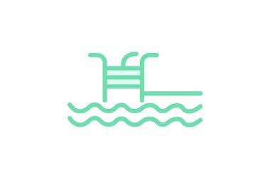 Yüzme Havuzu Kompleksi, vektör, piksel mükemmel, illüstratör dosyası