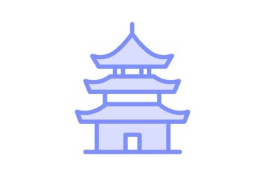 Pagoda Binası, vektör, piksel mükemmel, illüstratör dosyası