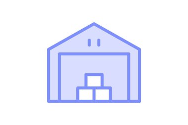 Depo binası, vektör, piksel mükemmel, illüstratör dosyası