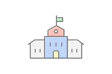 Belediye Binası, vektör, piksel mükemmel, illüstratör dosyası