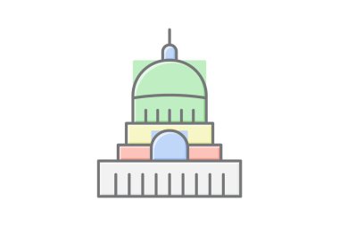 Capitol Binası, vektör, piksel mükemmel, illüstratör dosyası