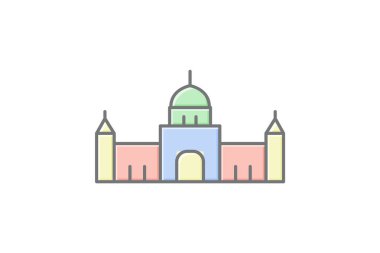 Saray Binası, vektör, piksel mükemmel, illüstratör dosyası