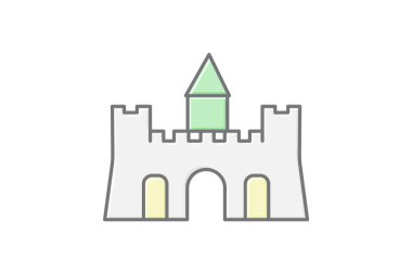 Castle Building, vektör, piksel mükemmel, illüstratör dosyası