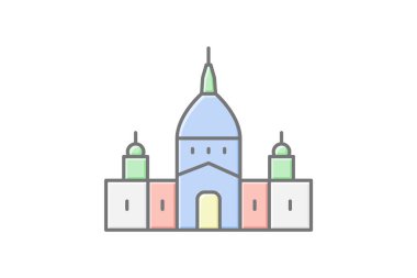 Katedral Binası, vektör, piksel mükemmel, illüstratör dosyası