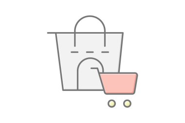 Alışveriş merkezi, vektör, piksel mükemmel, illüstratör dosyası