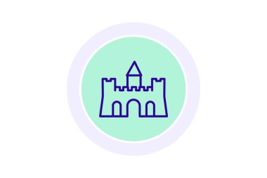 Castle Building, vektör, piksel mükemmel, illüstratör dosyası