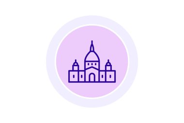 Katedral Binası, vektör, piksel mükemmel, illüstratör dosyası