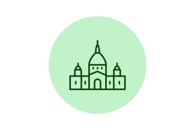 Katedral Binası, vektör, piksel mükemmel, illüstratör dosyası