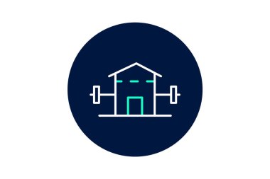 Spor salonu binası, vektör, piksel mükemmel, illüstratör dosyası