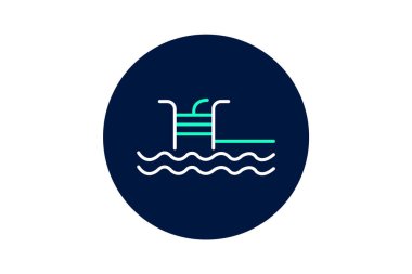 Yüzme Havuzu Kompleksi, vektör, piksel mükemmel, illüstratör dosyası