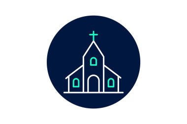 Kilise binası, vektör, piksel mükemmel, illüstratör dosyası