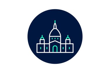 Katedral Binası, vektör, piksel mükemmel, illüstratör dosyası