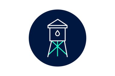 Su kulesi, vektör, piksel mükemmel, illüstratör dosyası