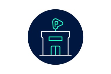 Kamu Park Binası, vektör, piksel mükemmel, illüstratör dosyası