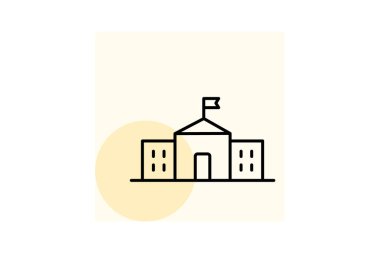 Üniversite Binası, vektör, piksel mükemmel, illüstratör dosyası