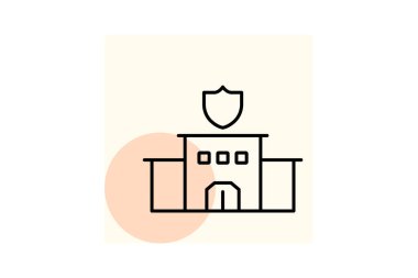 Polis Merkezi, vektör, piksel mükemmel, illüstratör dosyası