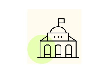 Belediye Binası, vektör, piksel mükemmel, illüstratör dosyası