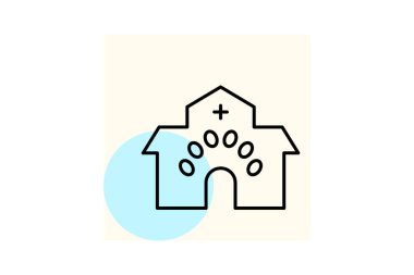 Veteriner Kliniği, vektör, piksel mükemmel, illüstratör dosyası