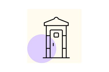 Umumi Tuvalet Binası, vektör, piksel mükemmel, illüstratör dosyası