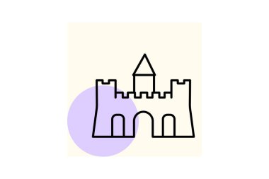 Castle Building, vektör, piksel mükemmel, illüstratör dosyası