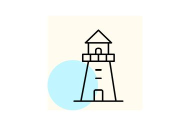 Watchtower Binası, vektör, piksel mükemmel, illüstratör dosyası