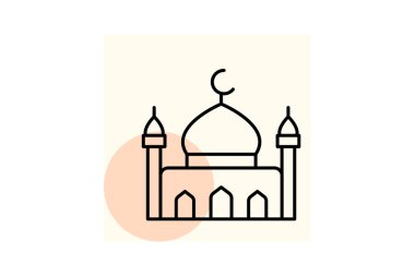 Cami Binası, vektör, piksel mükemmel, illüstratör dosyası