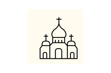 Manastır Binası, vektör, piksel mükemmel, illüstratör dosyası