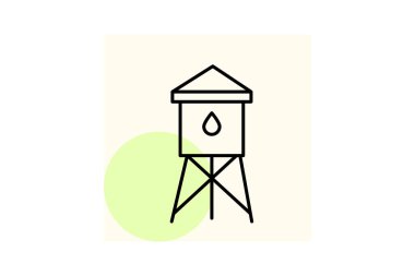 Su kulesi, vektör, piksel mükemmel, illüstratör dosyası