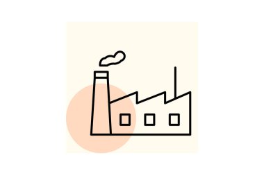 Fabrika Binası, vektör, piksel mükemmel, illüstratör dosyası