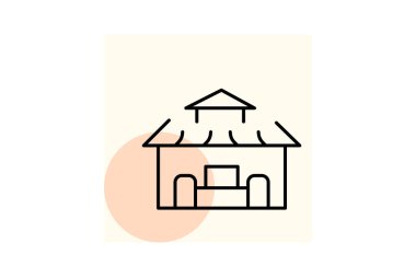 Ticaret Fuarı Binası, vektör, piksel mükemmel, illüstratör dosyası